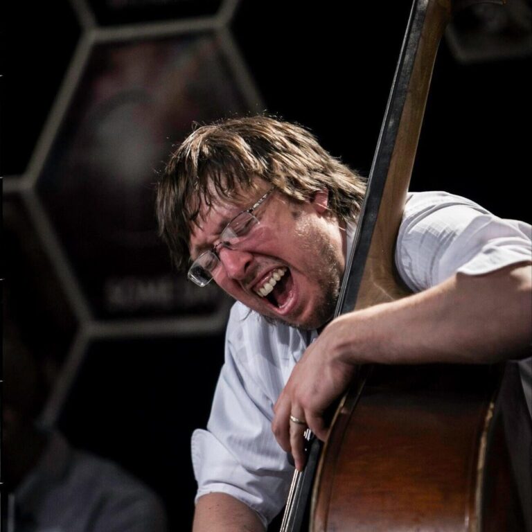 Jason Fraticelli playing upright bass